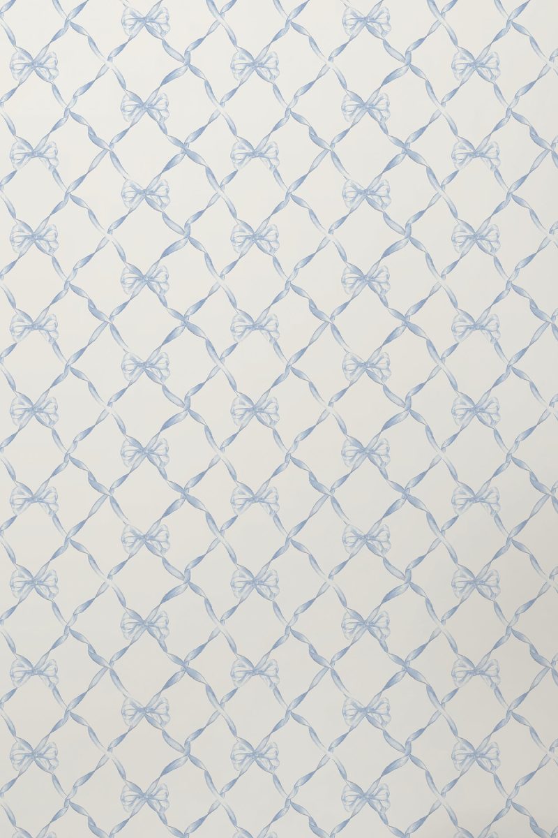 AST4168 BABY BOW WALLPAPER BLUE BELLA RIBBON 04