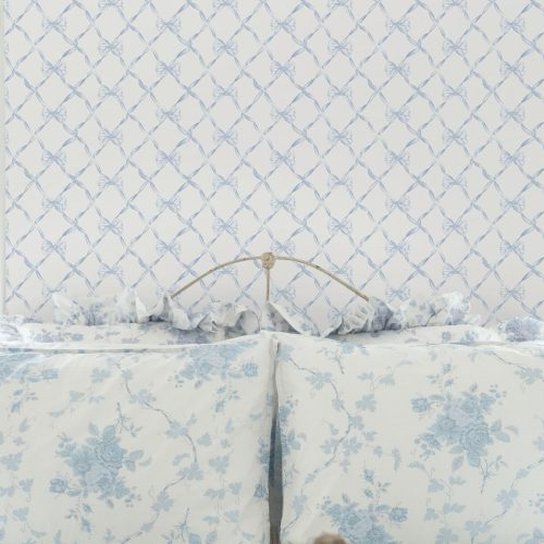 AST4168 BABY BOW WALLPAPER BLUE BELLA RIBBON 2