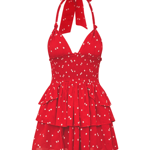 Deanna Halter Dress SCARLET TIDE