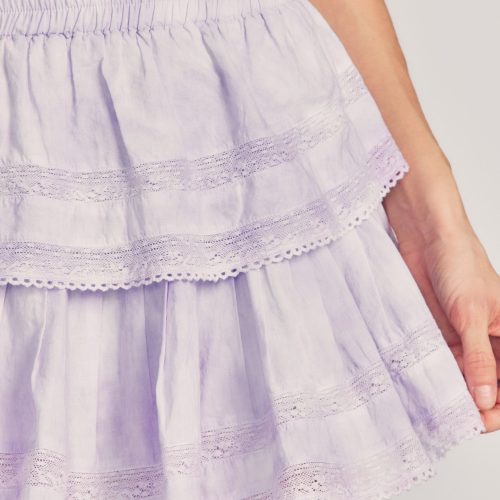 LS002 289H RUFFLE MINI SKIRT VIOLET SPLASH HAND DYE 02