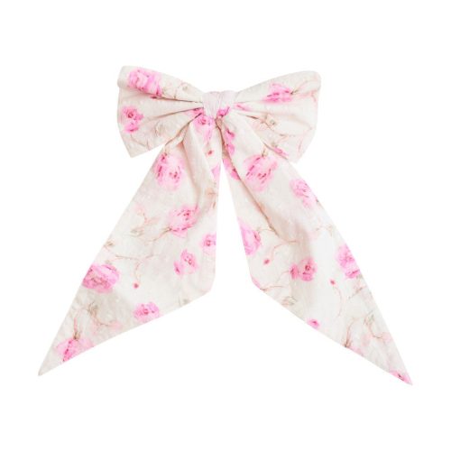 White floral bow clip-in.